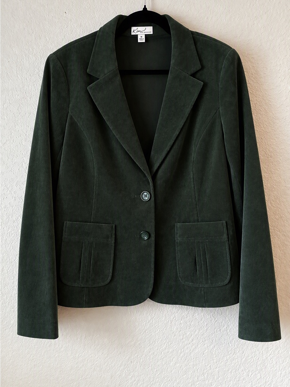 Kim Rogers Dark Green Corduroy Blazer Jacket Sz 16